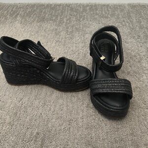 Franco Sarto Black Wedge Sandals only worn once
